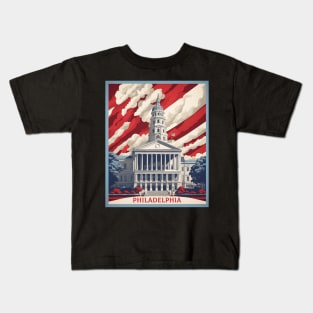 Philadelphia United States of America Tourism Vintage Poster Kids T-Shirt